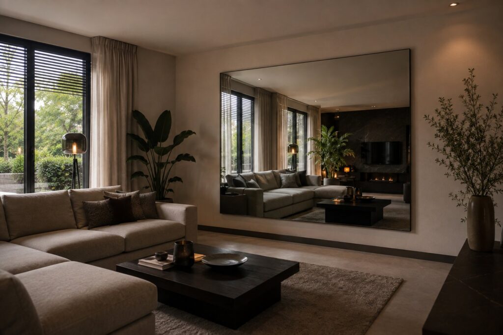 Spiegel verzilverd interieur groot
